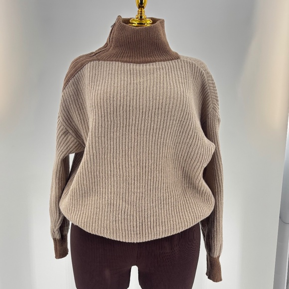 SHEIN Lune Colorblock Oversized Sweater S Chunky Knit, Asymmetrical neck - Picture 1 of 4